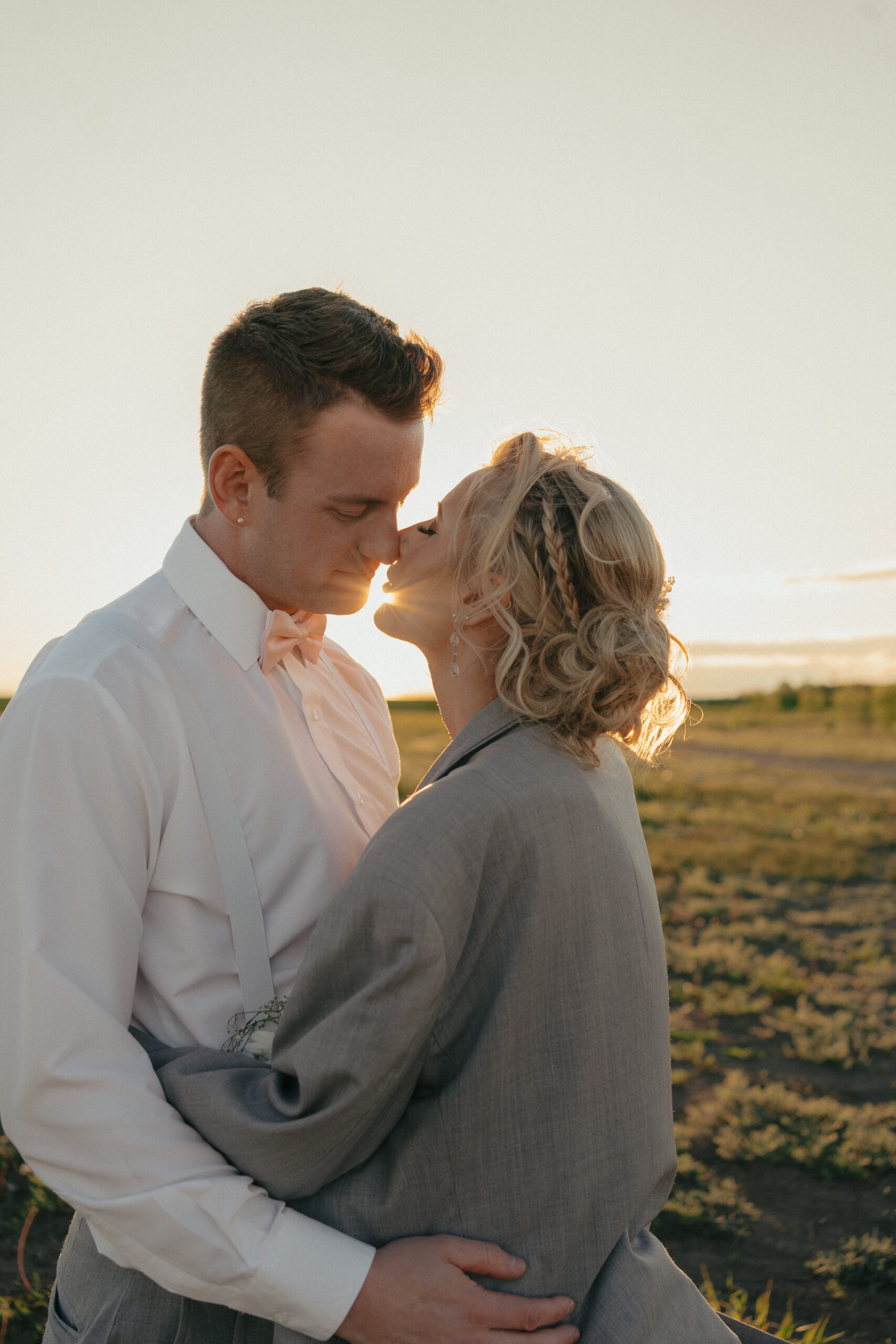 Bride and Groom Sunset Portraits Documentary Style Photos Kate Kozar Photography
